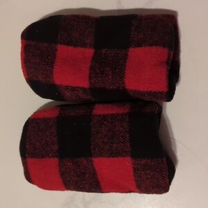 Indigo baby plaid fleece gloves